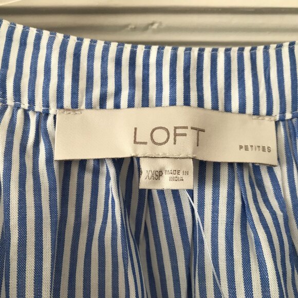 Loft | Stripe Layered Cuff Tassel Top - Picture 6 of 8